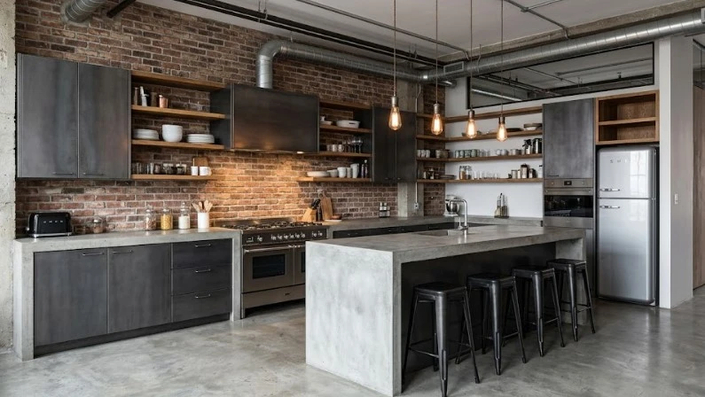 Кухня в стиле лофт на заказ в Алматы от TOO HEIM